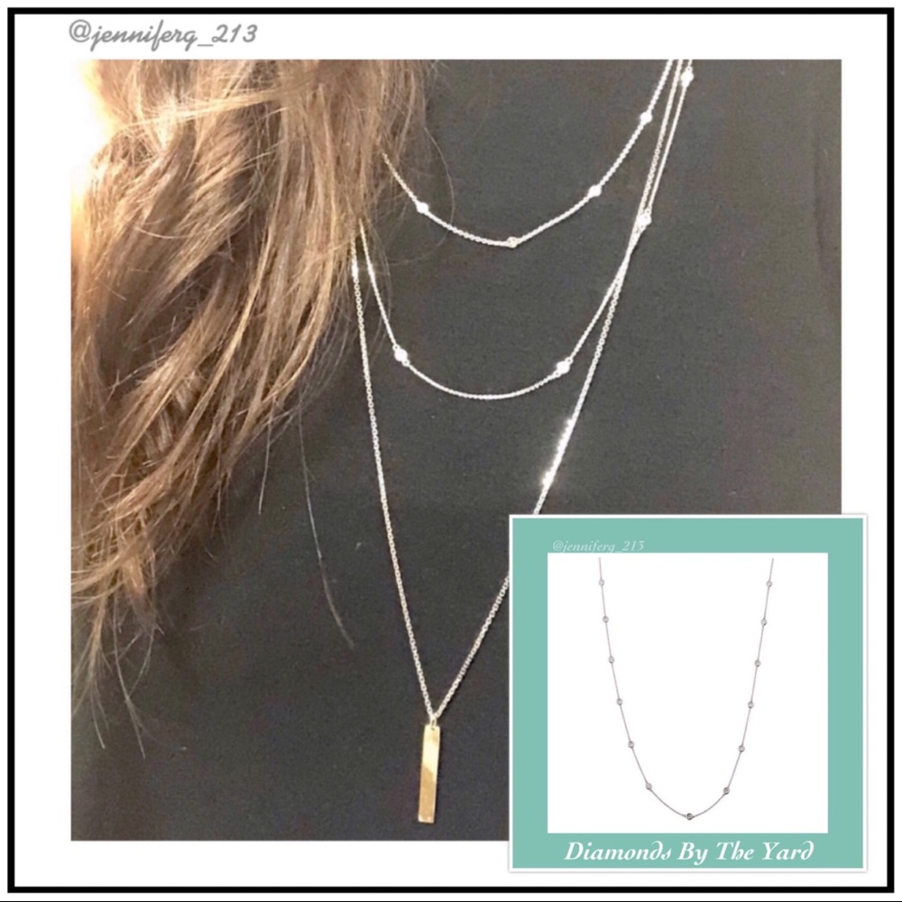 1.07c Diamond Necklace Triple Strand Gold Necklace